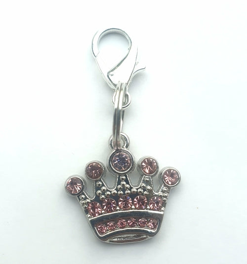 Crystal Crown Dog Cat Charm Silver