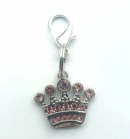 Crystal Crown Dog Cat Charm Silver