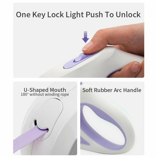 Automatic Retractable Dog Leash with LED Lighting